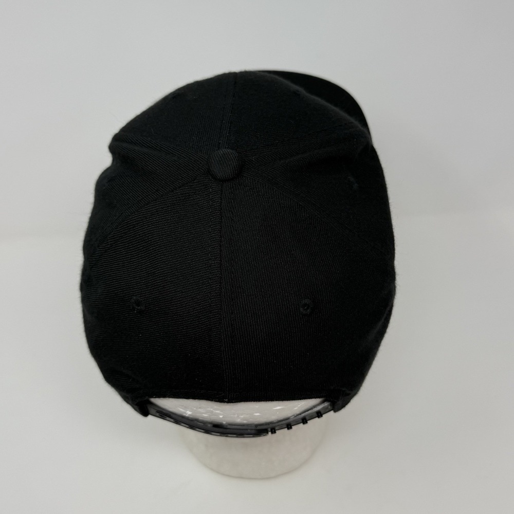 RVCA Snapback Hat Adjustable Flat Bill Mid‎ Fit Acrylic Wool Surfer Cap Black - Picture 4 of 9